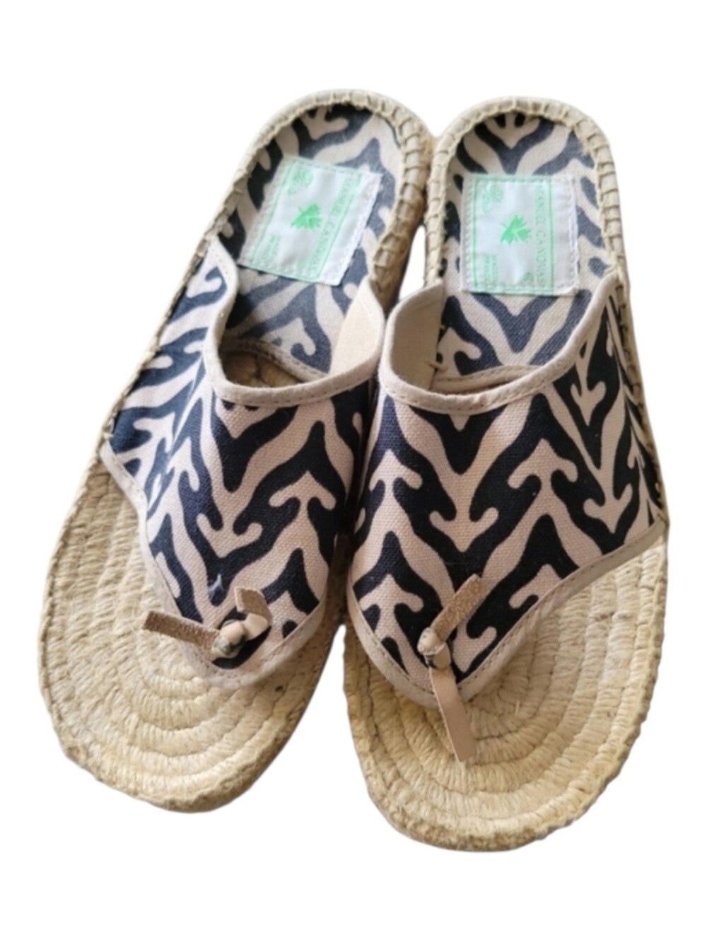 Manuel Canovas Paris Espadrille Thong Sandals Made In France Boho Beach 39 8.5